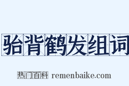 骀背鹤发组词是什么意思的图片